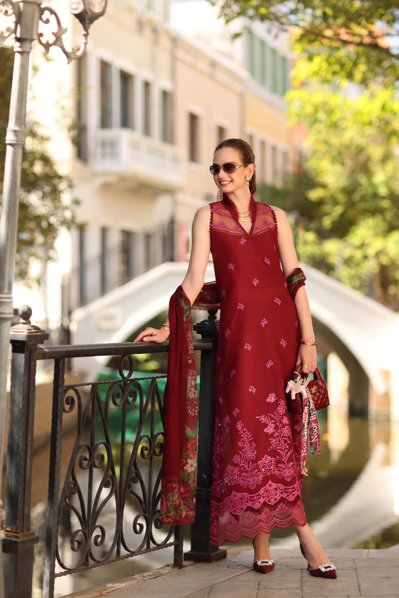 Noor by Saadia Asad | Eid Luxe Printkhaas 26 | D1 - A - Ruby - Luxury Dress - available at Maria Faisal in UK and USA.