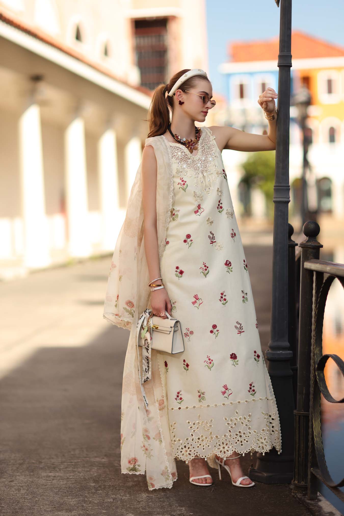 Noor by Saadia Asad | Eid Luxe Printkhaas 26 | D8 - A - Vanilla Mist - Luxury Dress - available at Maria Faisal in UK and USA.