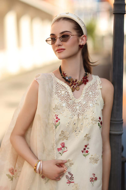 Noor by Saadia Asad | Eid Luxe Printkhaas 26 | D8 - A - Vanilla Mist - Luxury Dress - available at Maria Faisal in UK and USA.