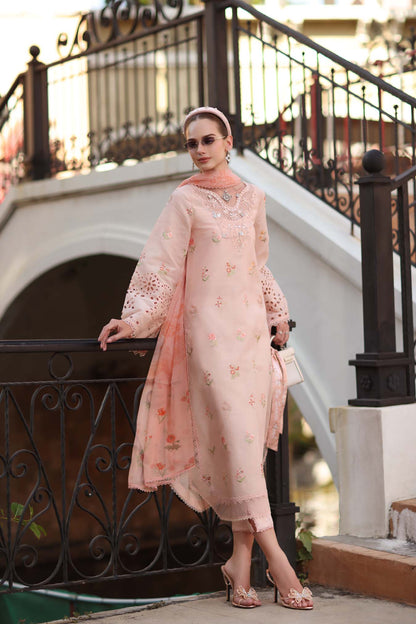 Noor by Saadia Asad | Eid Luxe Printkhaas 26 | D8 - B - Peach Blush - Luxury Dress - available at Maria Faisal in UK and USA.