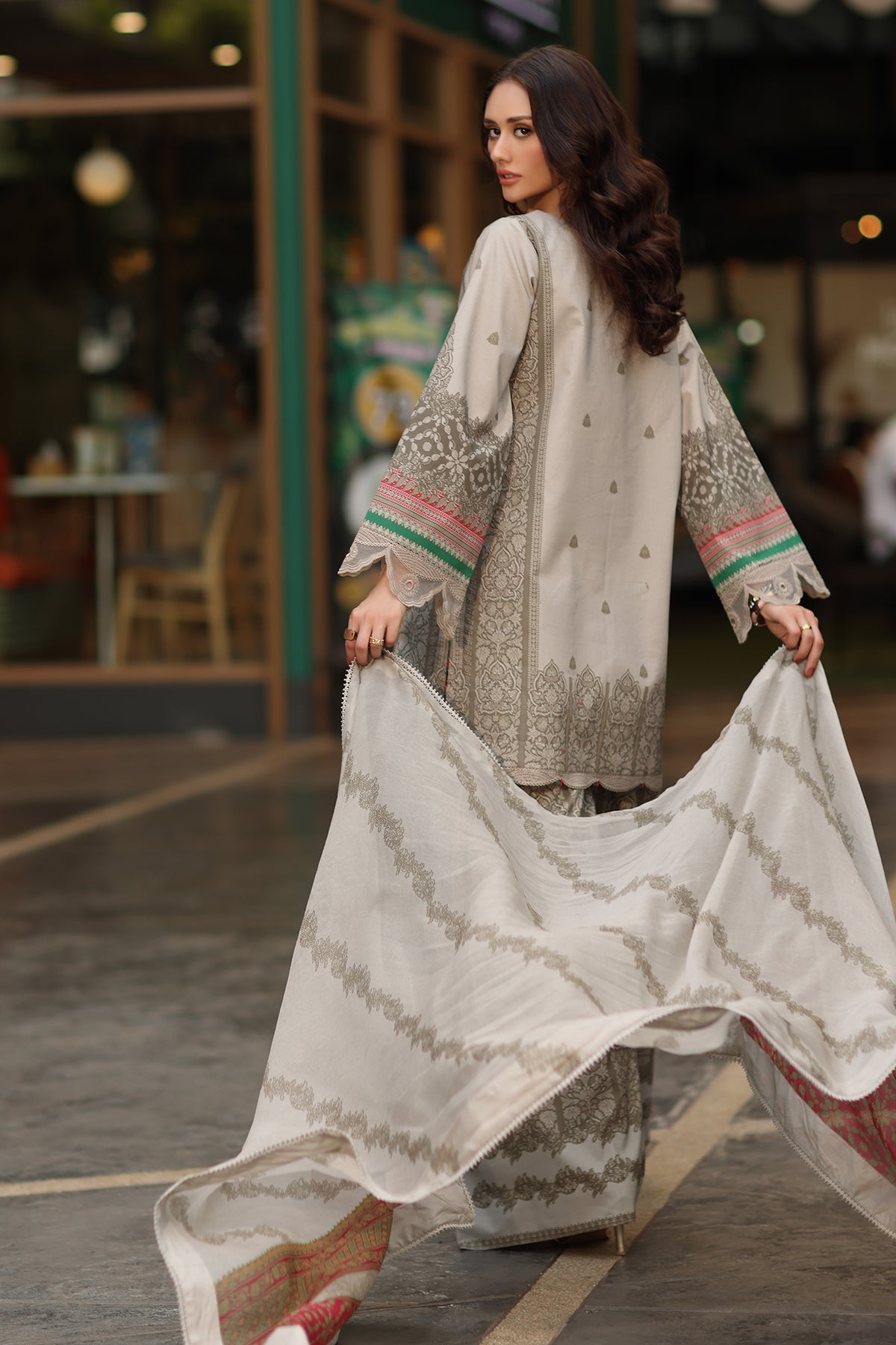 Charizma | Infinity Lawn | 3-PC Unstitched Embroidered Lawn Collection IN6-01 - Luxury Dress - available at Maria Faisal in UK and USA.