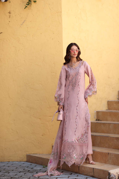 Noor by Saadia Asad | Luxe Chikankari 26 | D2 - A - Pink - Luxury Dress - available at Maria Faisal in UK and USA.