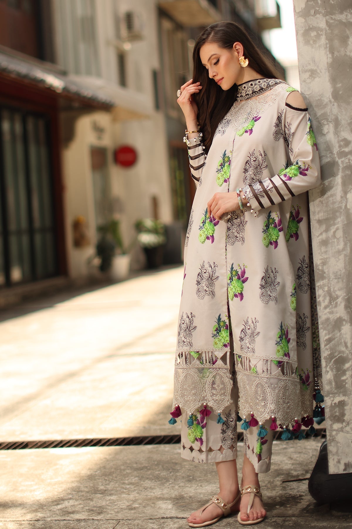 Charizma | Combination Lawn | CC6-23 - Luxury Dress - available at Maria Faisal in UK and USA.