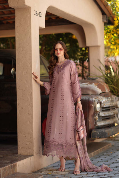 Noor by Saadia Asad | Luxe Chikankari 26 | D4 - B - Dusky Rose - Luxury Dress - available at Maria Faisal in UK and USA.