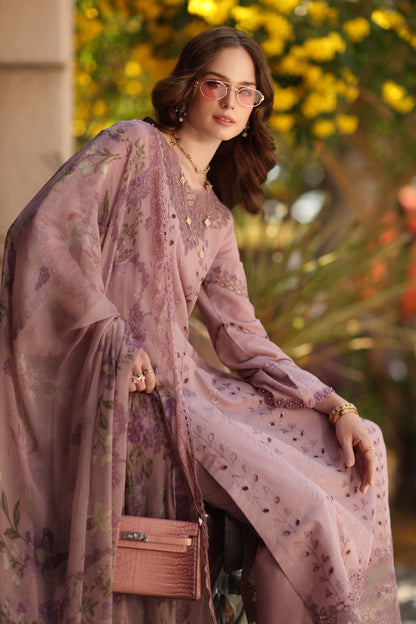 Noor by Saadia Asad | Luxe Chikankari 26 | D4 - B - Dusky Rose - Luxury Dress - available at Maria Faisal in UK and USA.