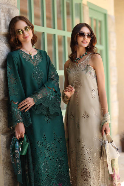 Noor by Saadia Asad | Luxe Chikankari 26 | D6 - A - Soft grey - Luxury Dress - available at Maria Faisal in UK and USA.