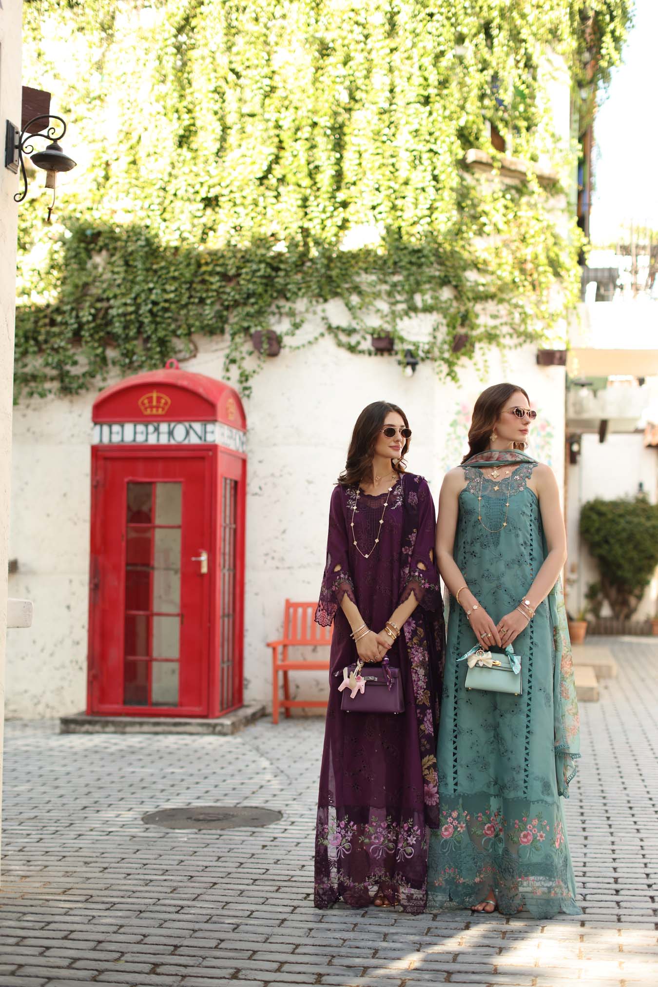 Noor by Saadia Asad | Luxe Chikankari 26 | D5 - A - Itten Plum - Luxury Dress - available at Maria Faisal in UK and USA.