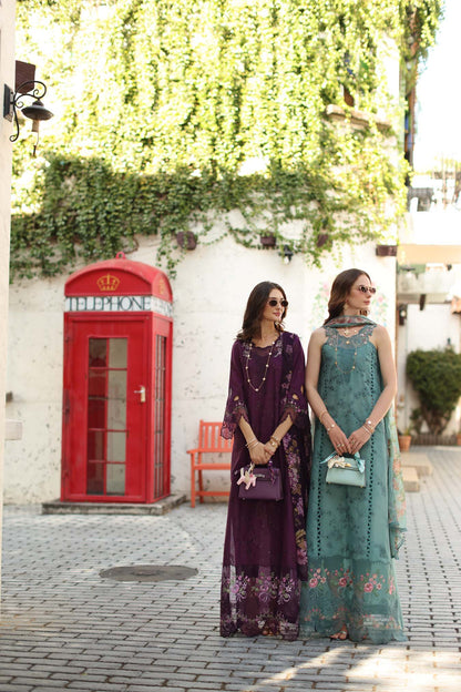 Noor by Saadia Asad | Luxe Chikankari 26 | D5 - A - Itten Plum - Luxury Dress - available at Maria Faisal in UK and USA.