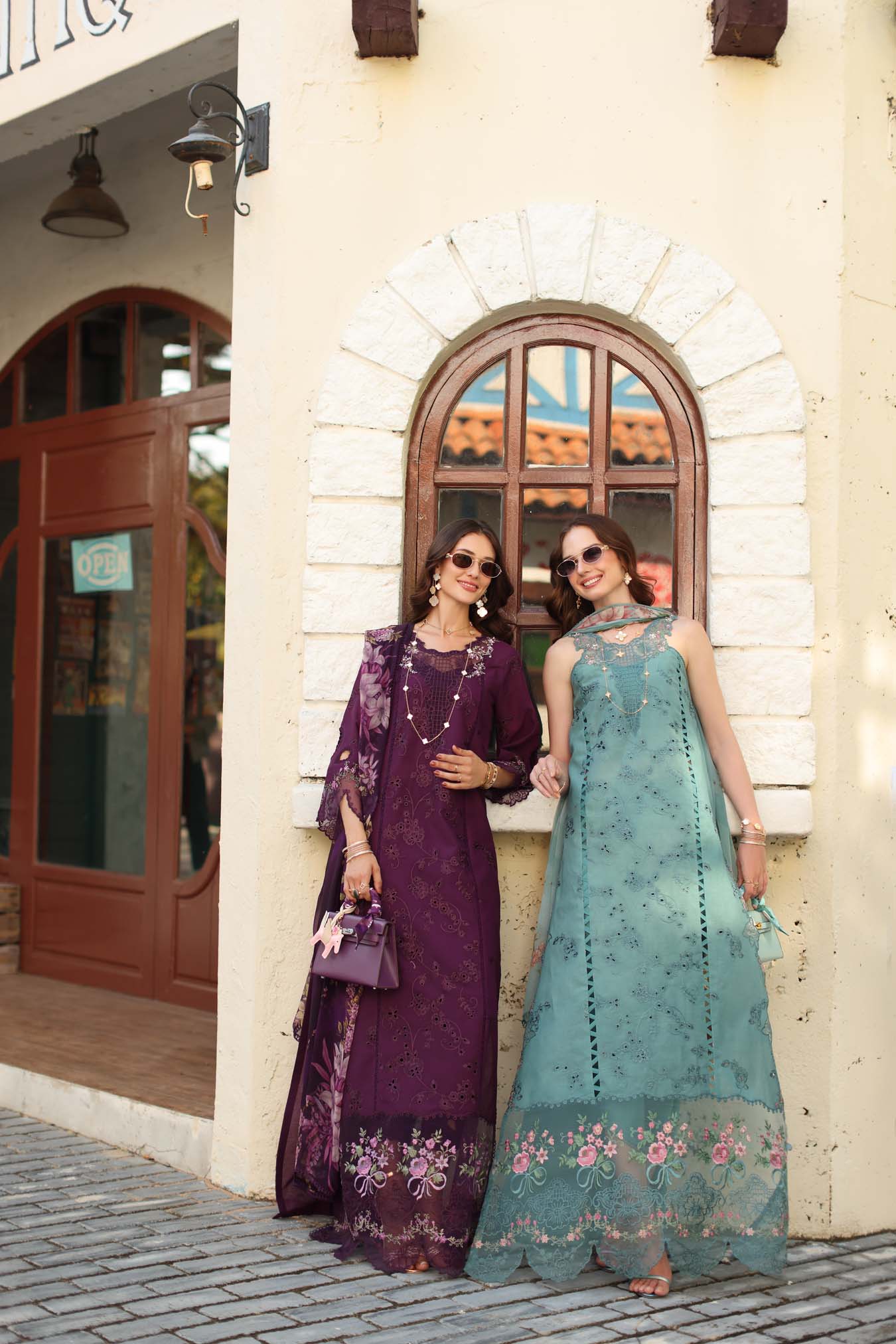 Noor by Saadia Asad | Luxe Chikankari 26 | D5 - A - Itten Plum - Luxury Dress - available at Maria Faisal in UK and USA.