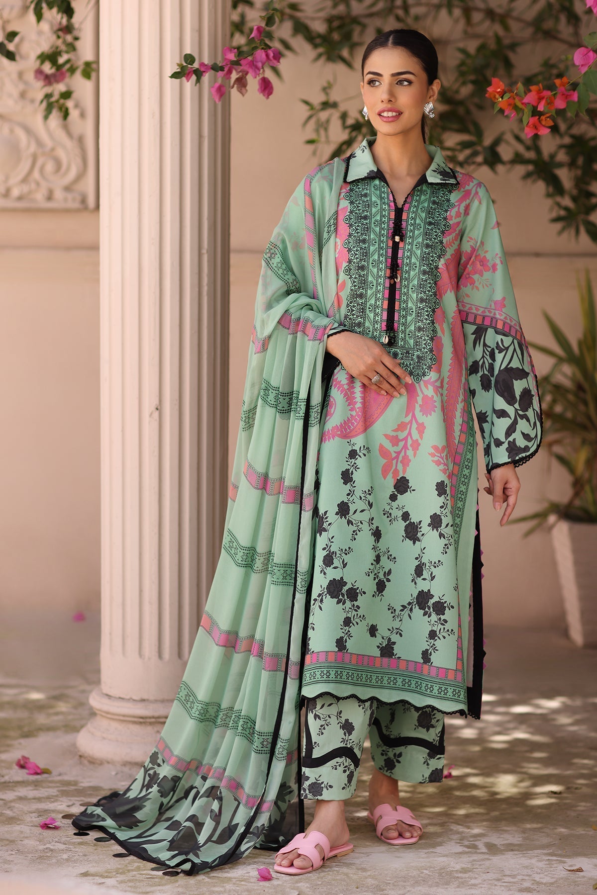 Charizma | C Print Lawn | CP6-19 - Luxury Dress - available at Maria Faisal in UK and USA.