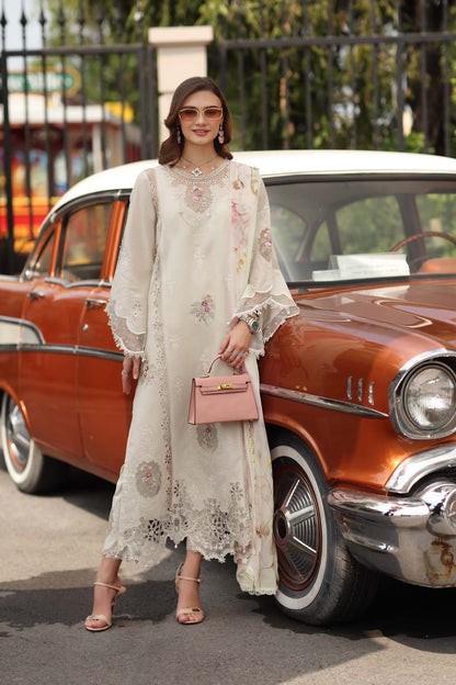 Noor by Saadia Asad | Eid Luxe Chikankari 26 | D2 - Pearl Ivory - Luxury Dress - available at Maria Faisal in UK and USA.
