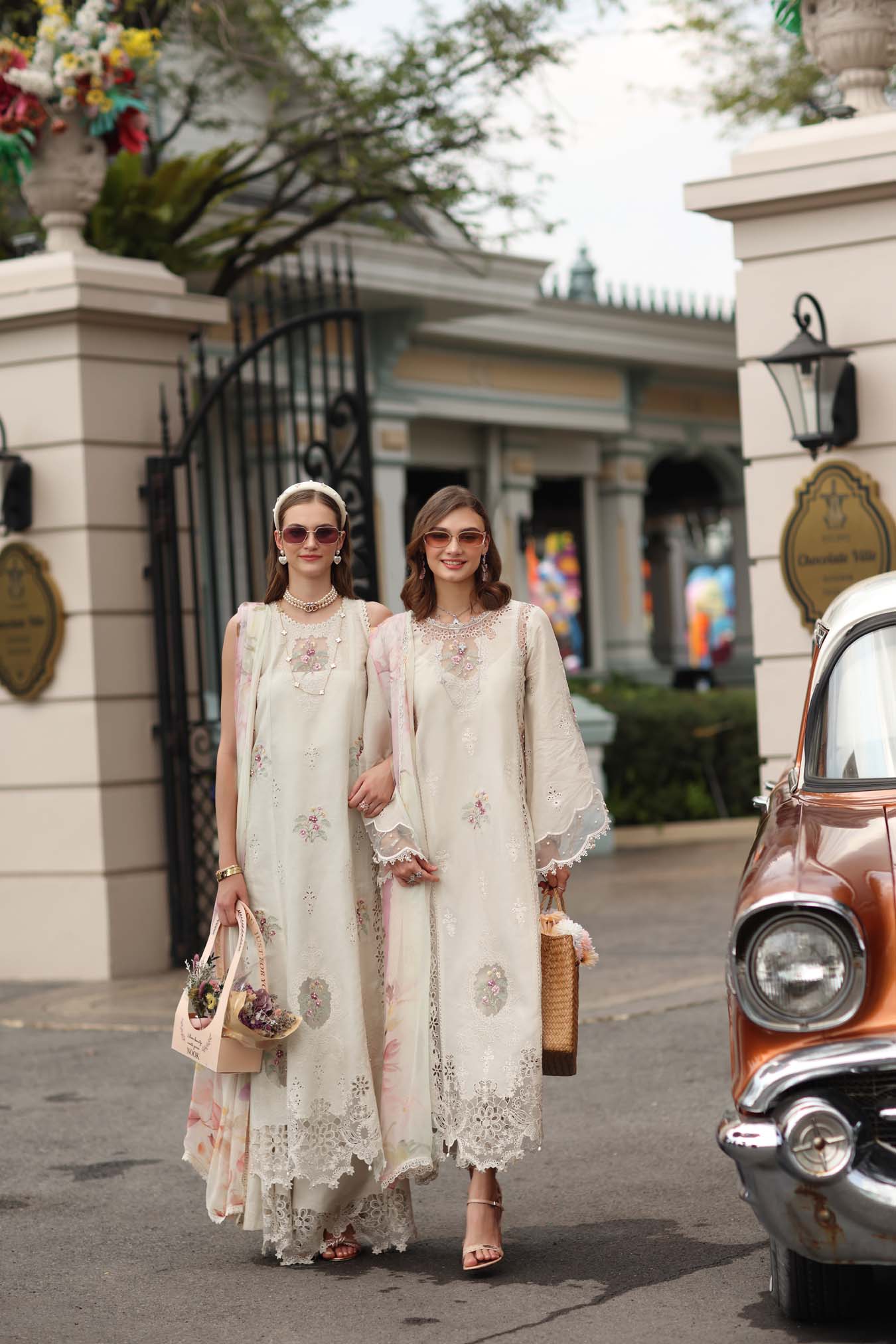 Noor by Saadia Asad | Eid Luxe Chikankari 26 | D2 - Pearl Ivory - Luxury Dress - available at Maria Faisal in UK and USA.