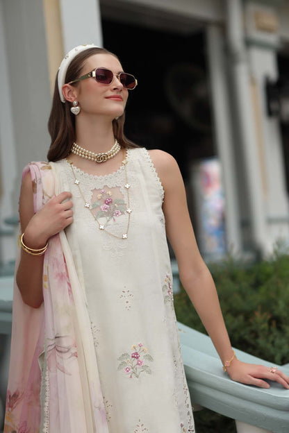Noor by Saadia Asad | Eid Luxe Chikankari 26 | D2 - Pearl Ivory - Luxury Dress - available at Maria Faisal in UK and USA.