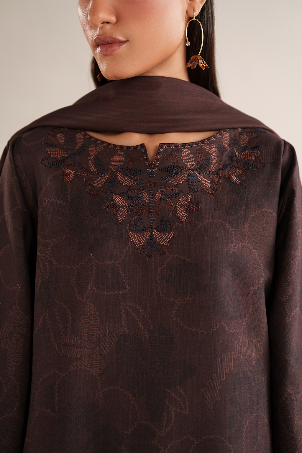 Iznik | Winter Chapter 25 | UE-574 Printed Khaddar - Casual Dress - available at Maria Faisal in UK and USA.