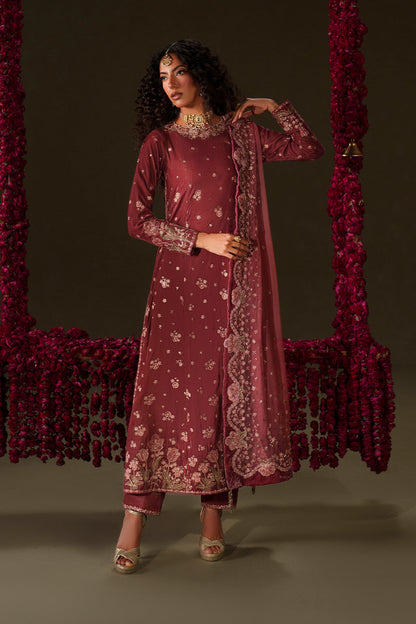 Iznik | Velvet 25 | IV-75 Embroidered Velvet - Formal Dress - available at Maria Faisal in UK and USA.