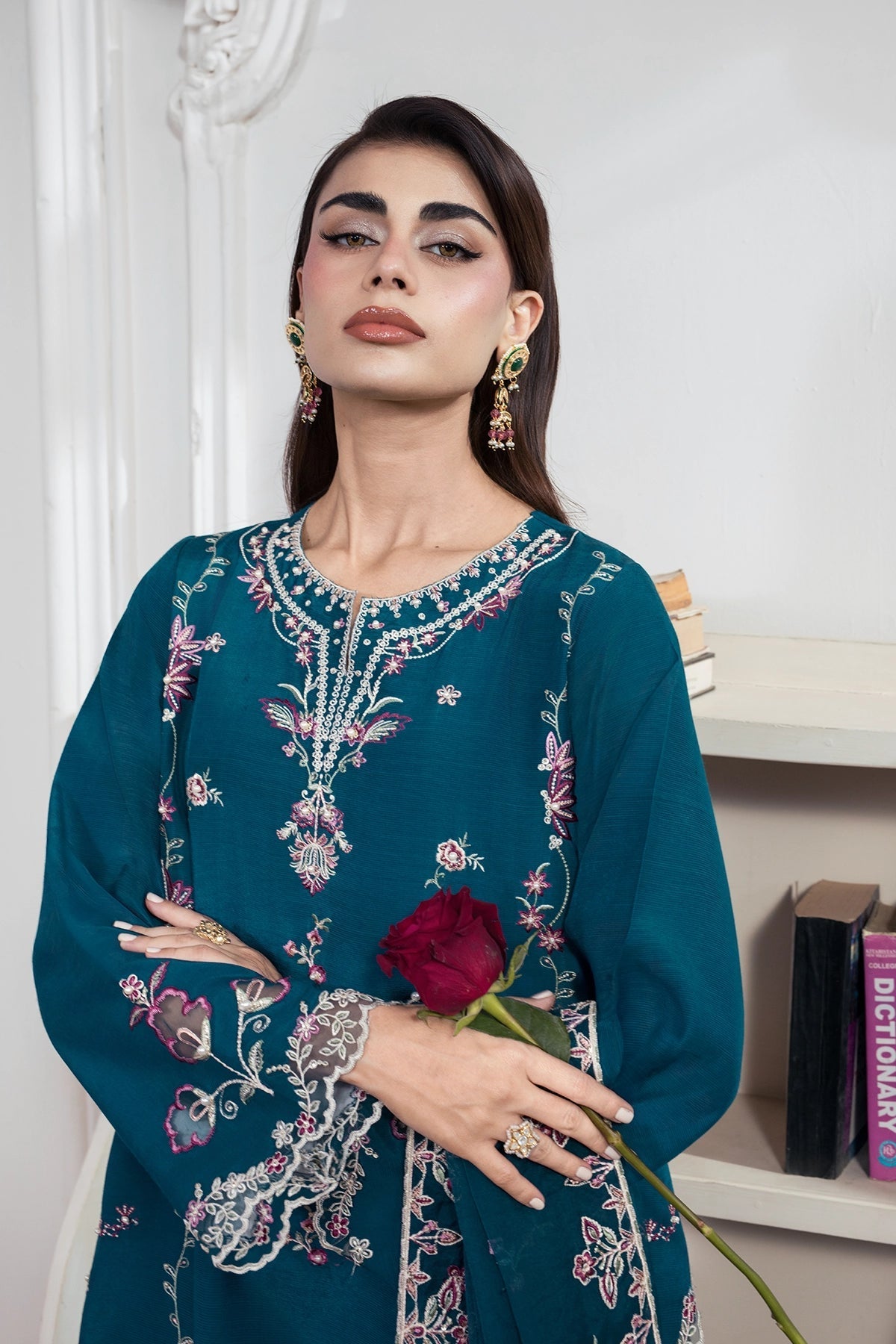 Rangrasiya | Lumeire Silk |Carmin - Luxury Dress - available at Maria Faisal in UK and USA.