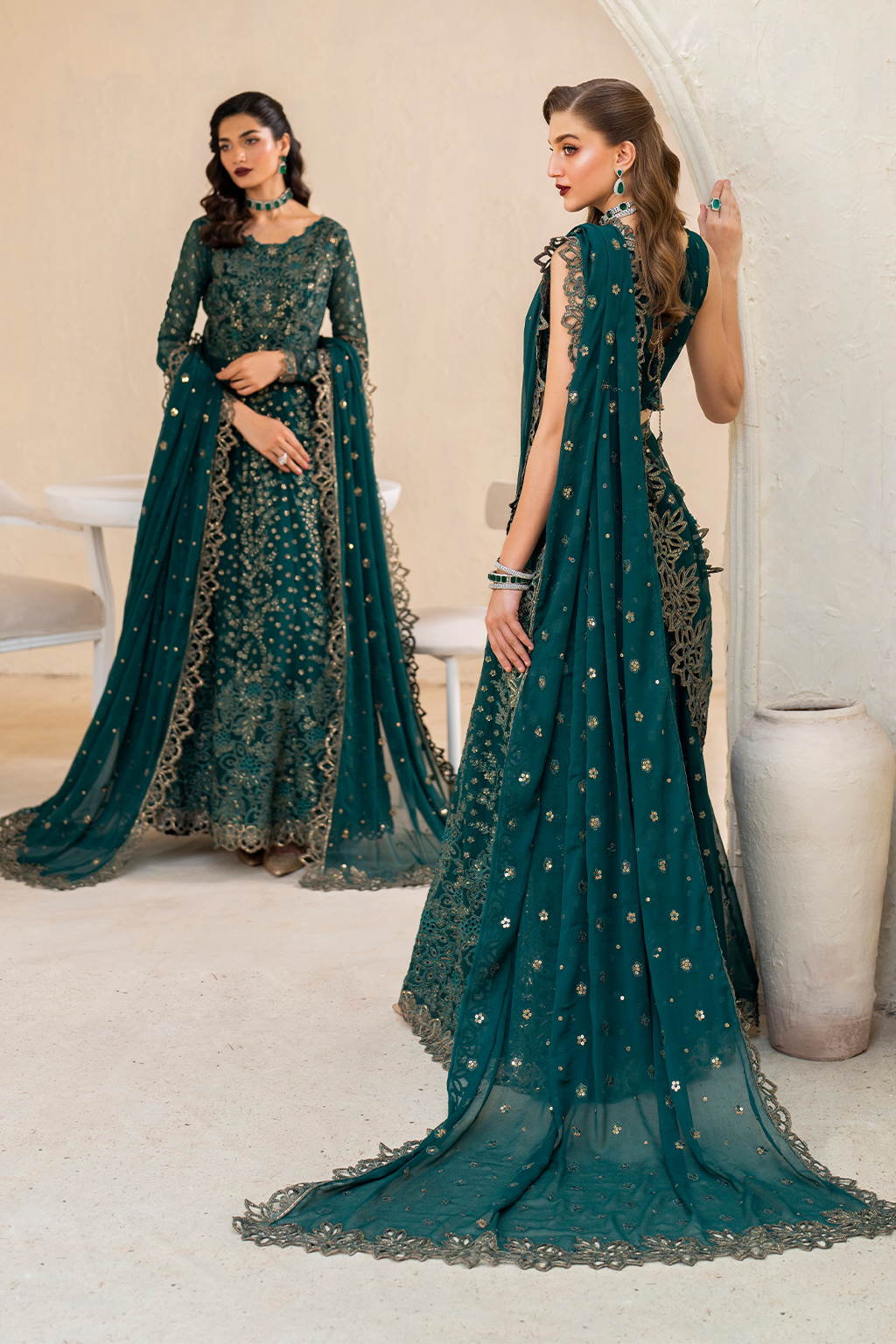 Iznik | Chinnon Chiffon | CC-47 Embroidered Chiffon - Ladies Clothes - Maria Faisal