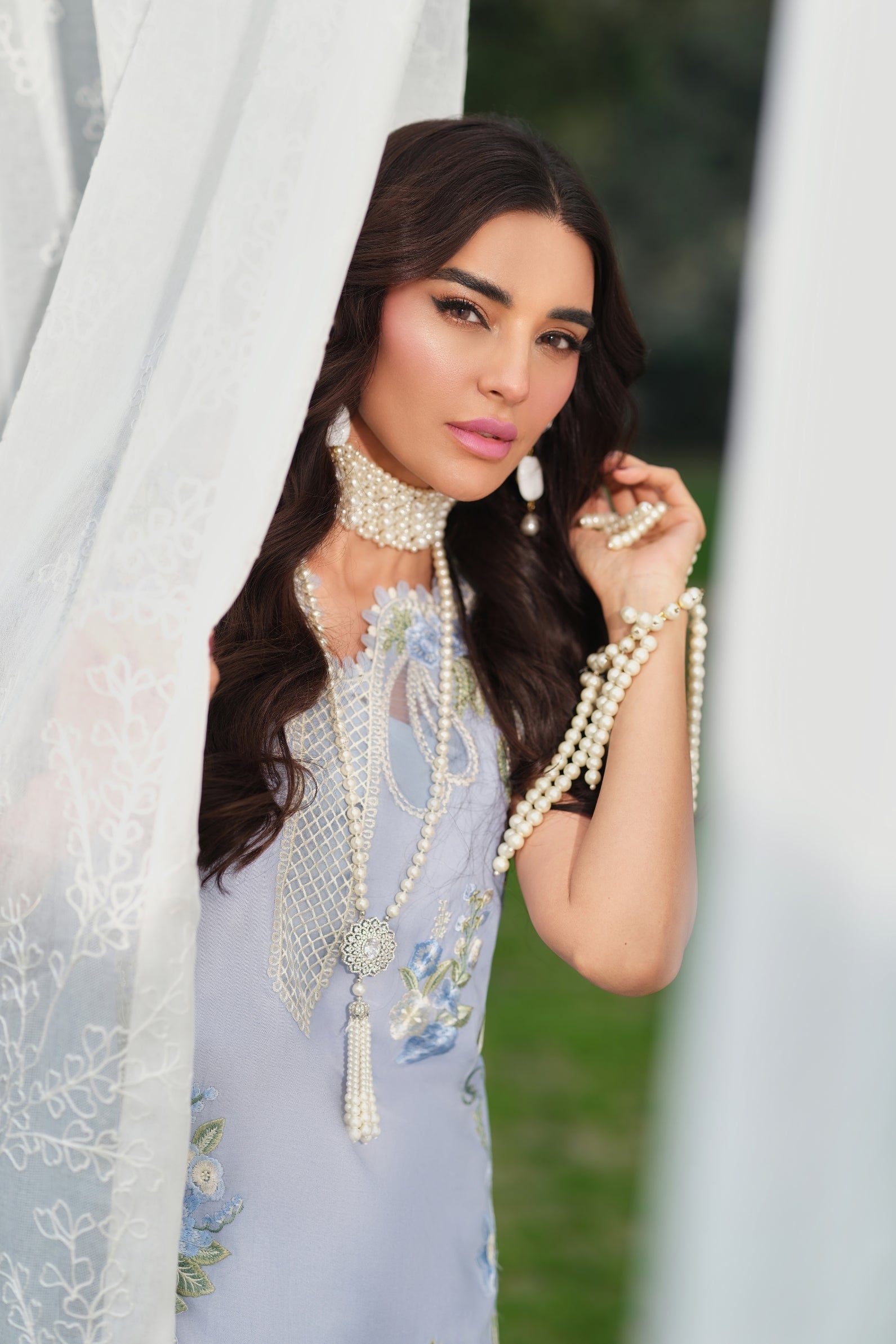Maryam Hussain | Luxury Lawn 26 | Frost - Luxury Dress - available at Maria Faisal in UK and USA.