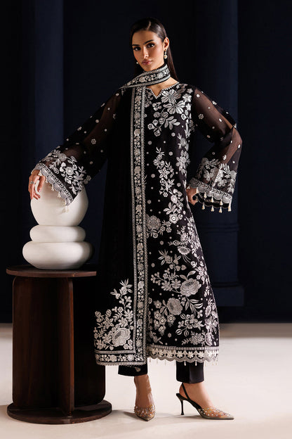Baroque | Formals Collection | EMBROIDERED COTTON NET UF-4441 - Formal Dress - available at Maria Faisal in UK and USA.