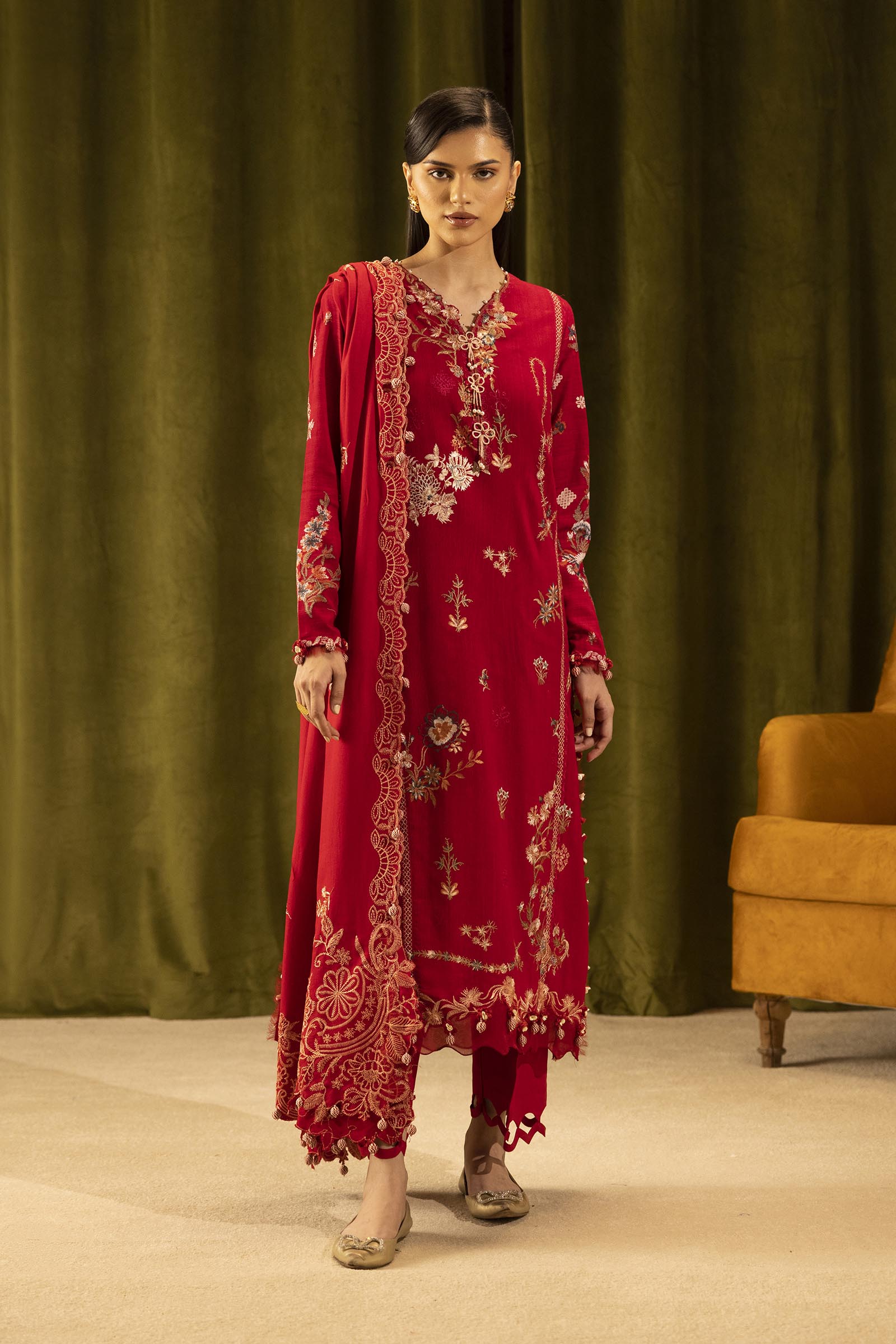 Sana Safinaz | Muzlin Winter 25 | M253-002A - Casual Dress - available at Maria Faisal in UK and USA.