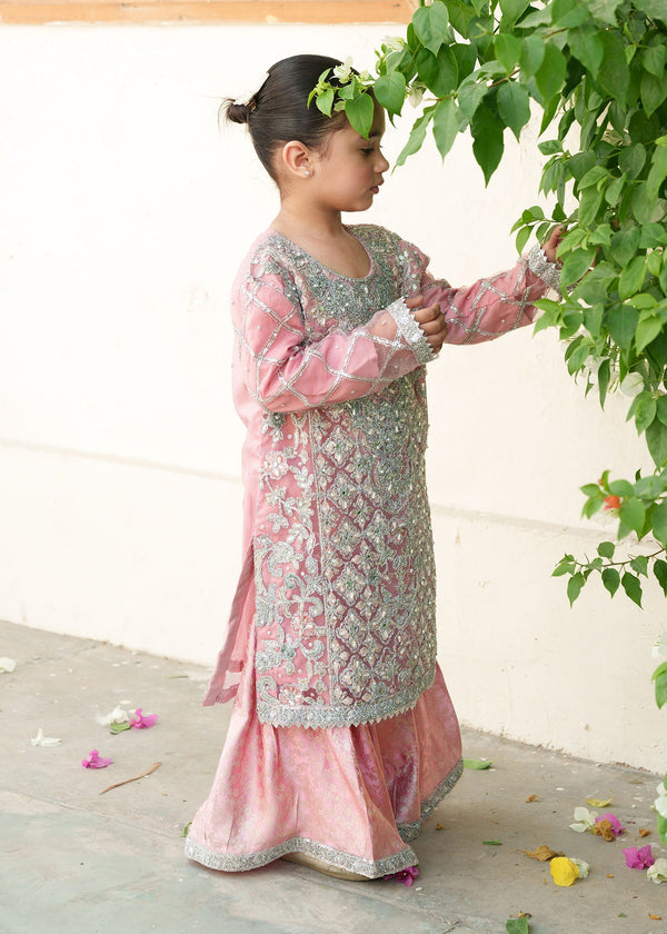 3 Piece Embroidered Chiffon Suit - Kids Clothing - available at Maria Faisal in UK and USA.