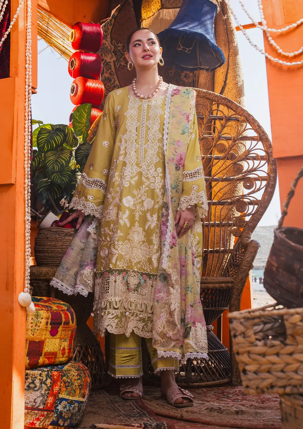 Elaf Premium | Hai Kuch Festive Lawn 24 | EHK-02B Nargis - Designer Dress with Intricate embroidery and embellishments. Shop elegent wedding dress at Maria Faisal.