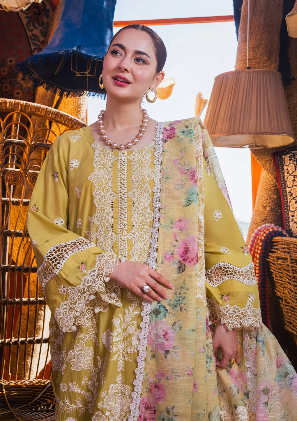 Elaf Premium | Hai Kuch Festive Lawn 24 | EHK-02B Nargis - Designer Dress with Intricate embroidery and embellishments. Shop elegent wedding dress at Maria Faisal.