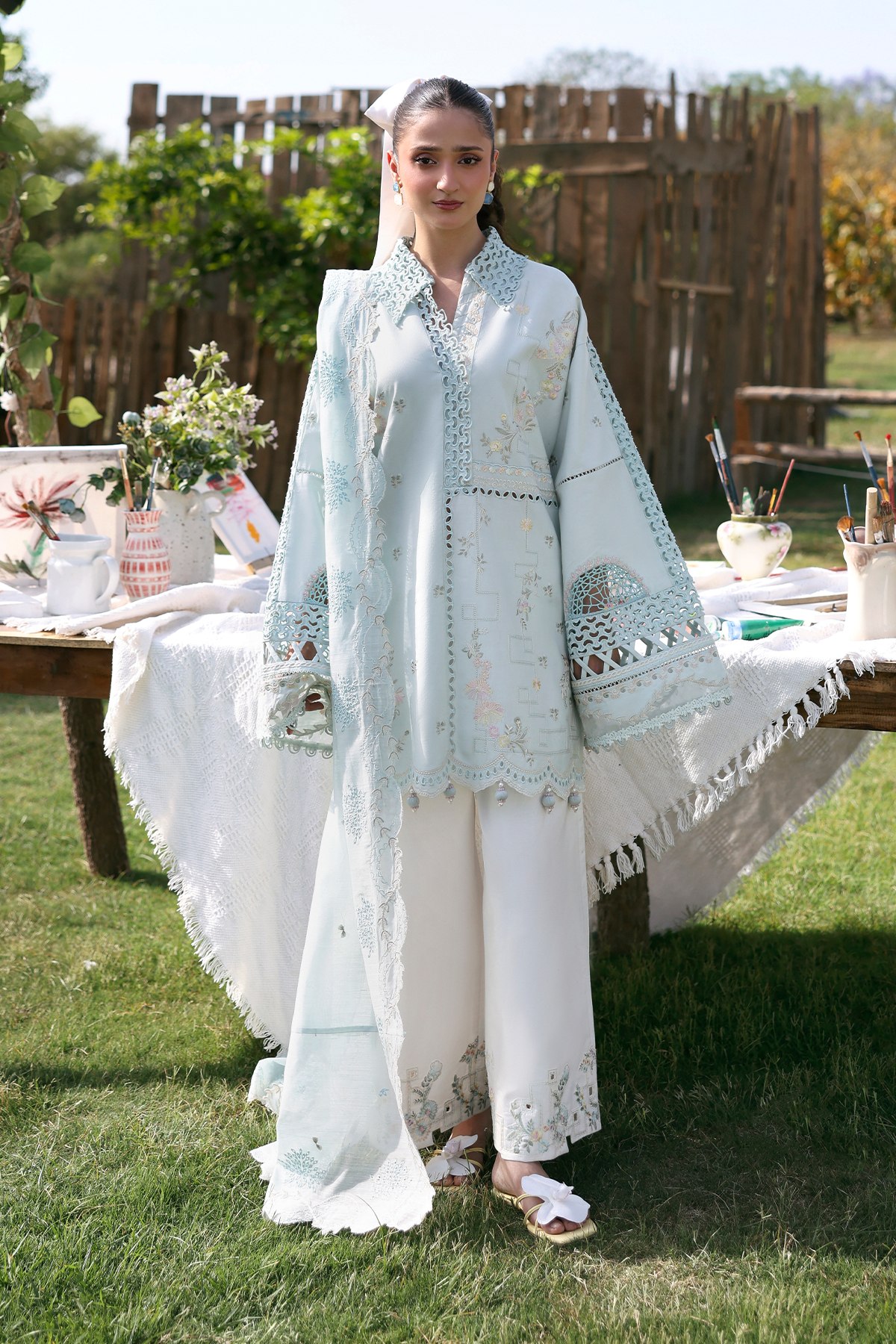 Zarposh | Summer Soiree | Kaelis - Luxury Dress - available at Maria Faisal in UK and USA.