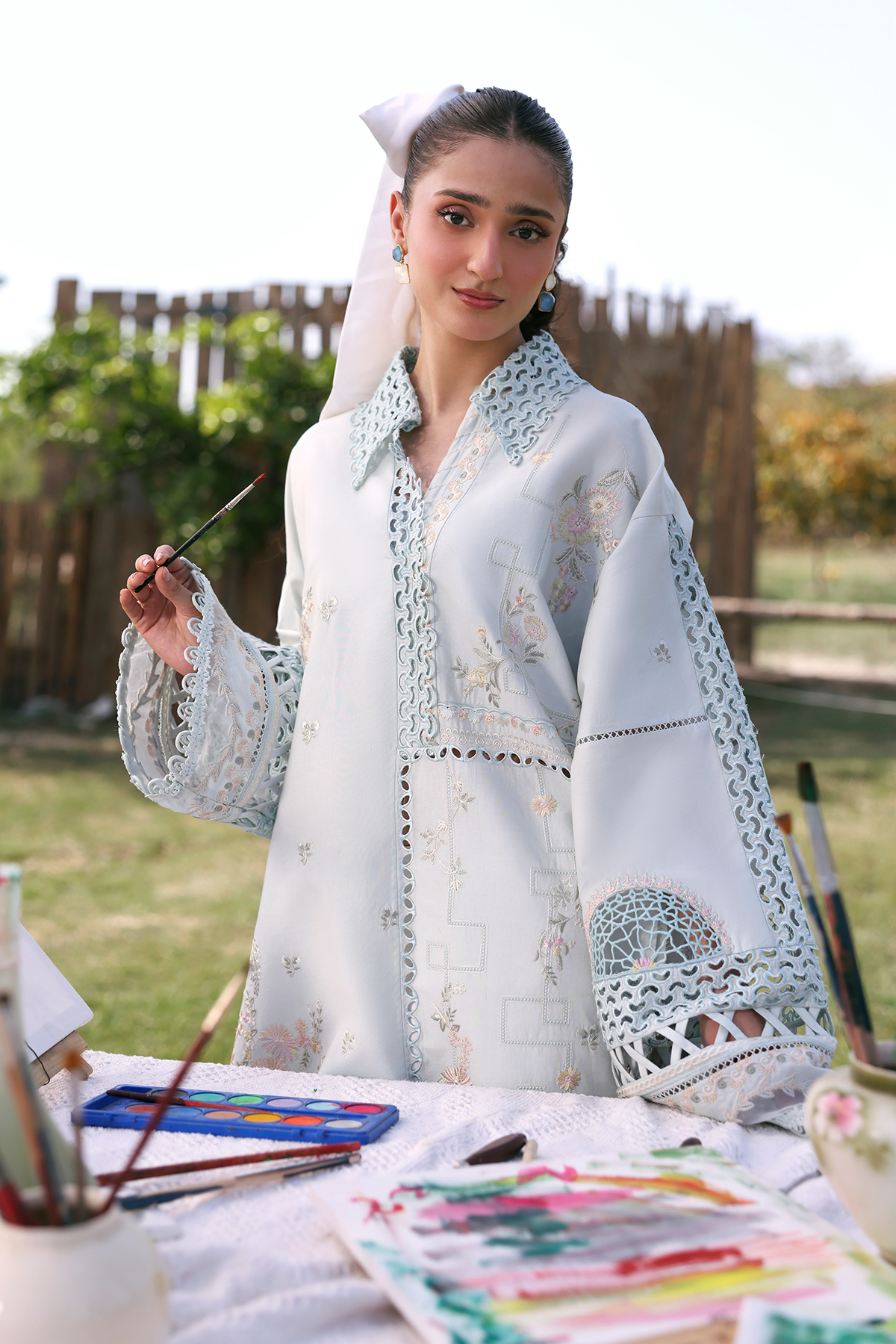 Zarposh | Summer Soiree | Kaelis - Luxury Dress - available at Maria Faisal in UK and USA.