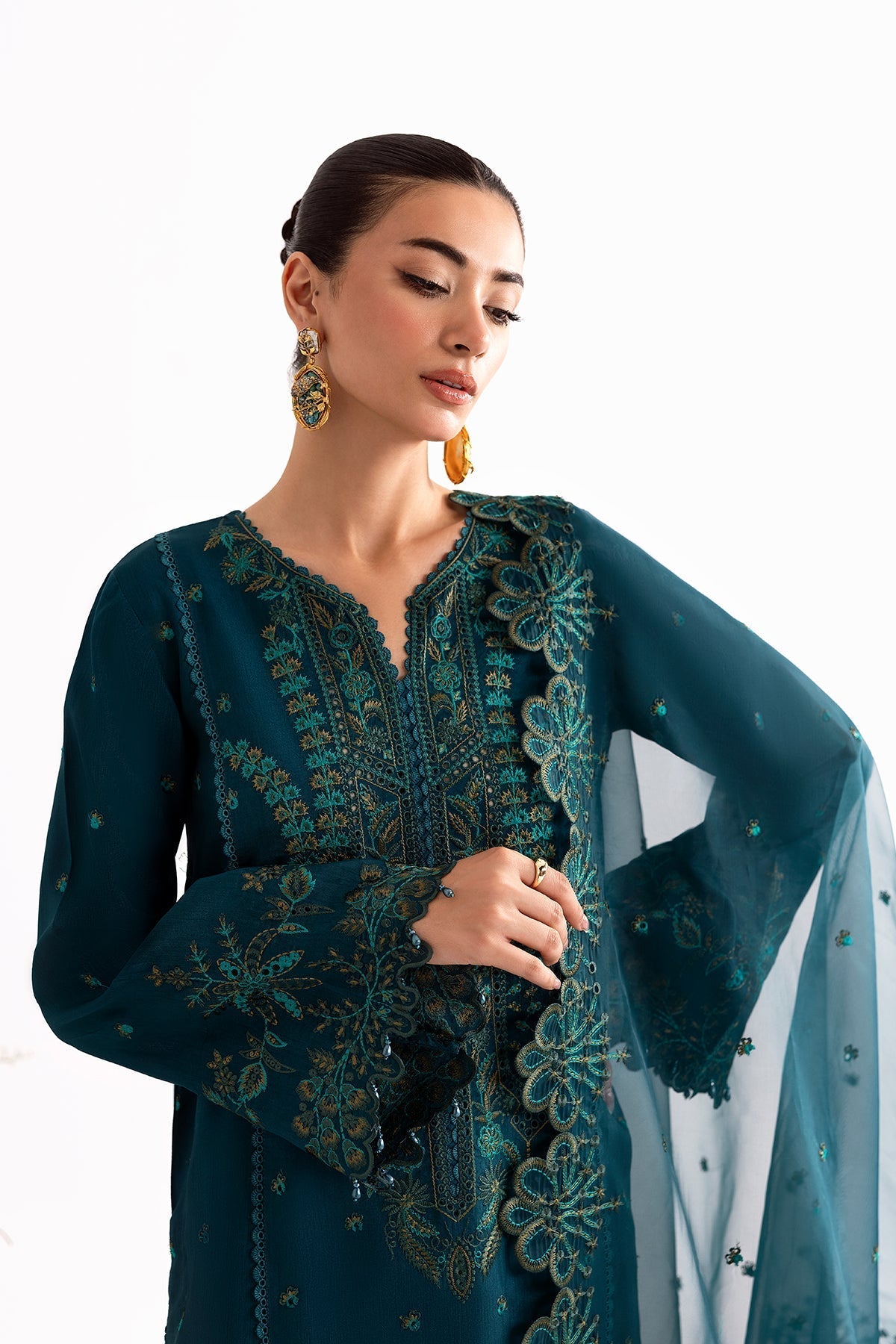 Enzo I Tu Es Aime I Sarcelle - Ladies Clothes - Maria Faisal