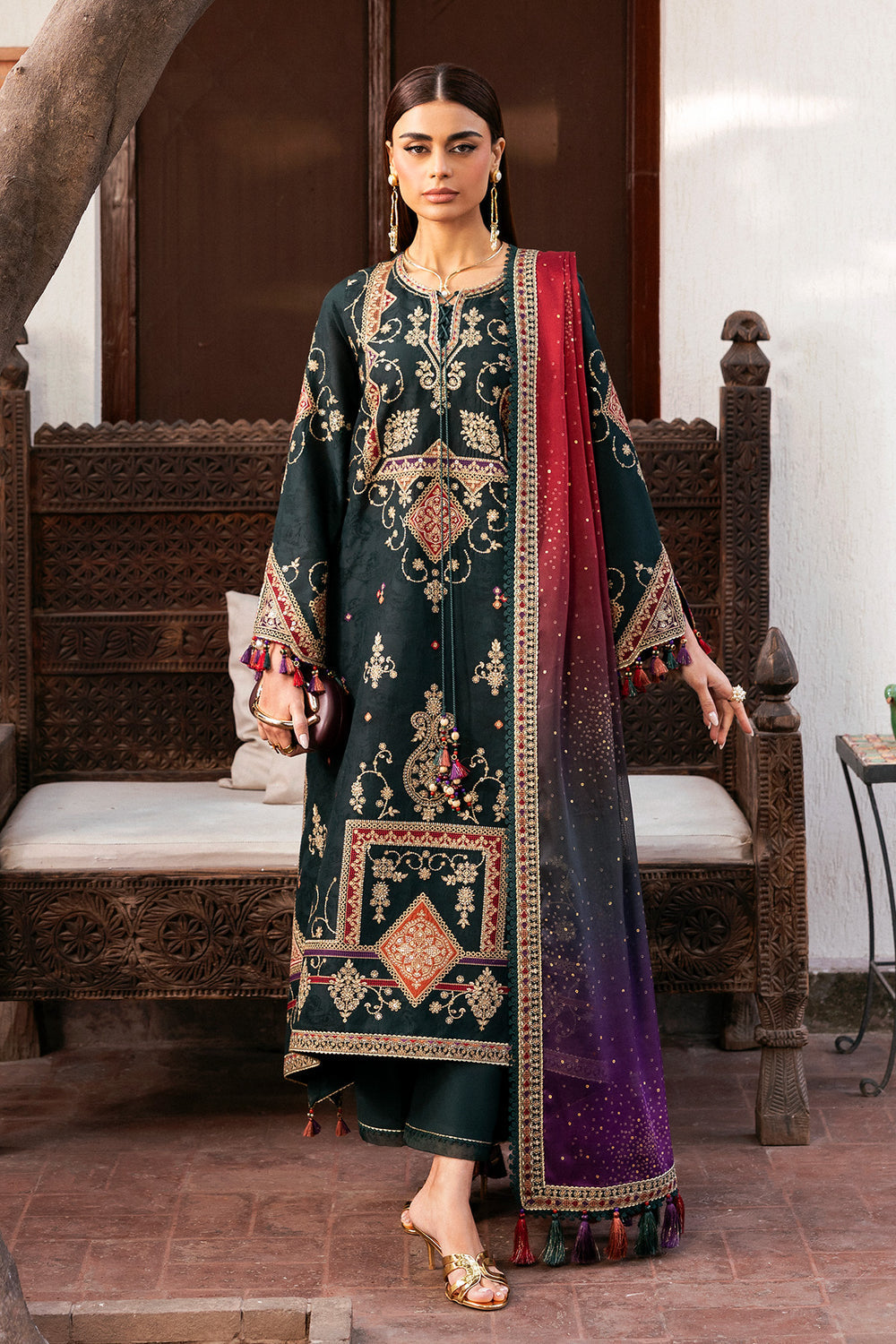 Jazmin | Shahkaar Luxury Eid Lawn SS26 | SL26-D03 - Luxury Dress - available at Maria Faisal in UK and USA.
