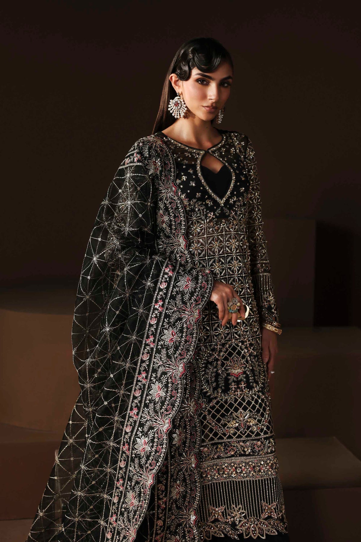 Akbar Aslam | Luxury Formals |Noir - Formal Dress - available at Maria Faisal in UK and USA.