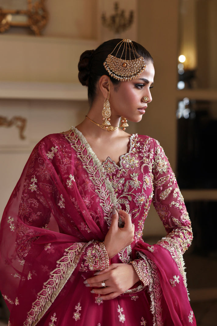 Inara | Ophelia Luxury Formal | CARMINE - Formal Dress - available at Maria Faisal in UK and USA.