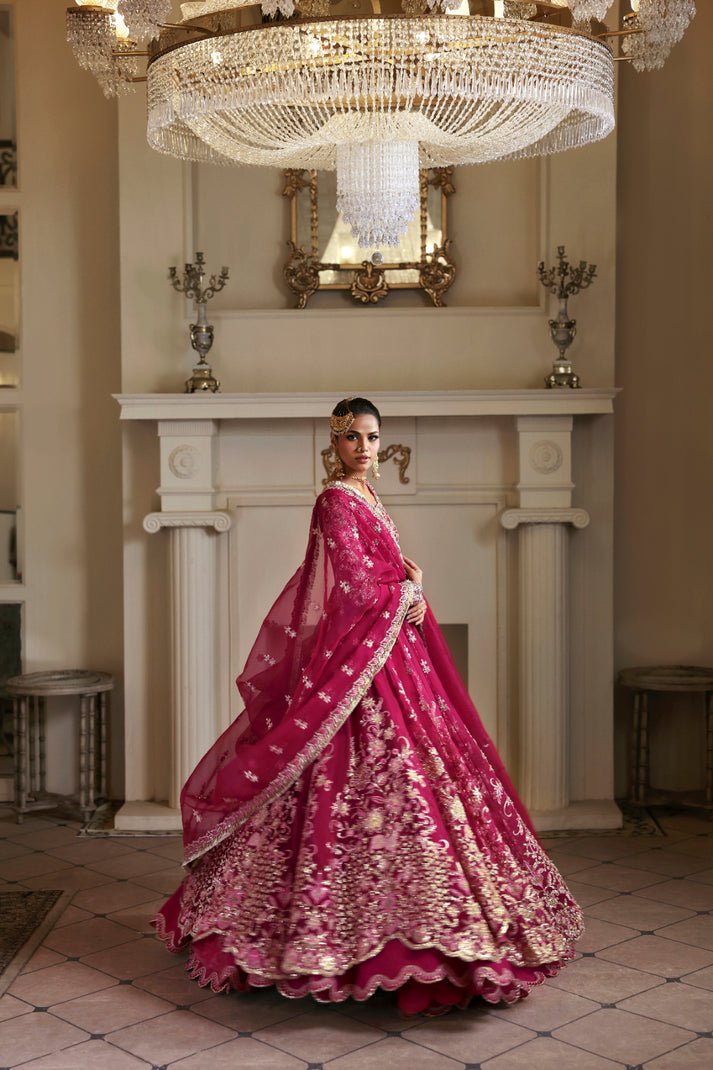 Inara | Ophelia Luxury Formal | CARMINE - Formal Dress - available at Maria Faisal in UK and USA.