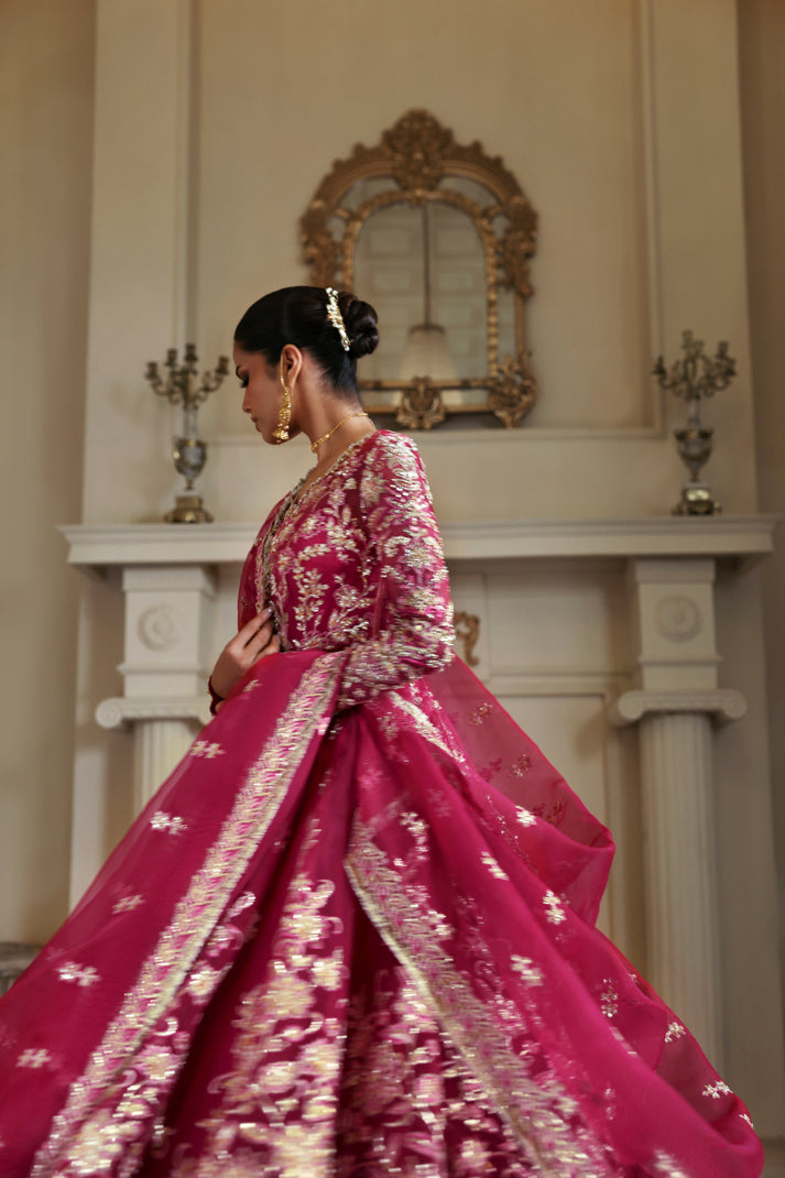 Inara | Ophelia Luxury Formal | CARMINE - Formal Dress - available at Maria Faisal in UK and USA.