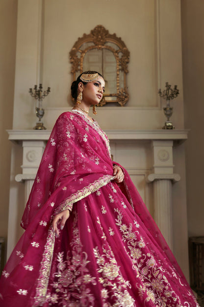 Inara | Ophelia Luxury Formal | CARMINE - Formal Dress - available at Maria Faisal in UK and USA.