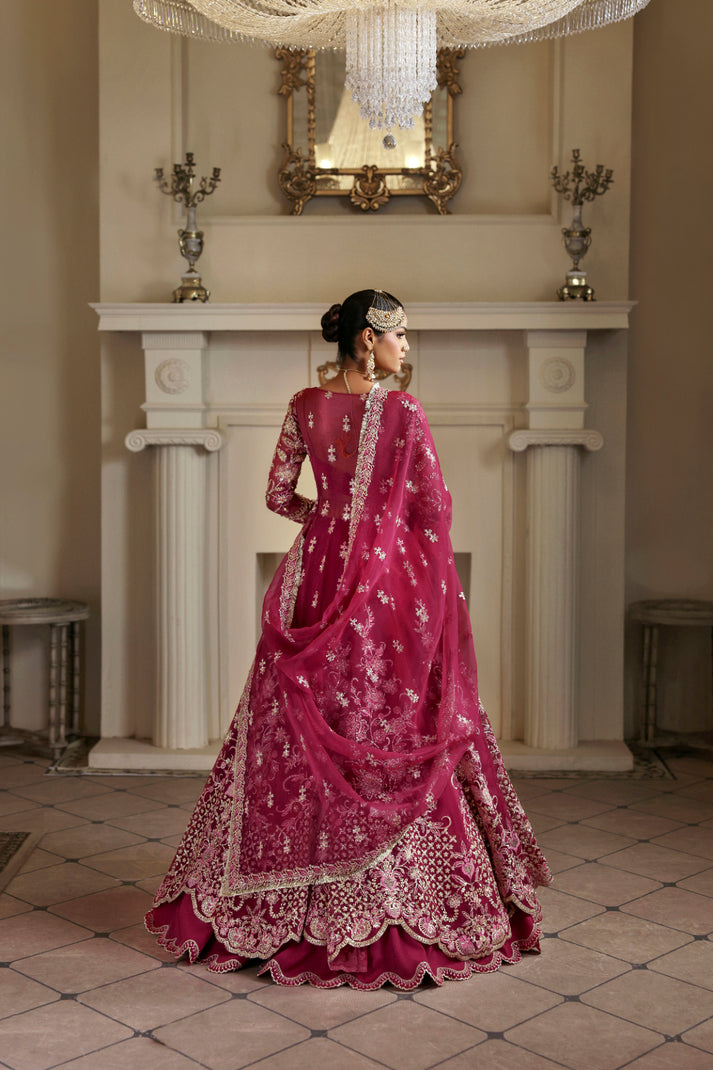 Inara | Ophelia Luxury Formal | CARMINE - Formal Dress - available at Maria Faisal in UK and USA.