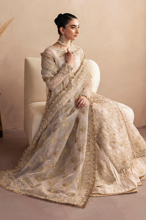 Emaan Adeel | Clay Couture | OPALINE - Designer Dress with Intricate embroidery and embellishments. Shop elegent wedding dress at Maria Faisal.