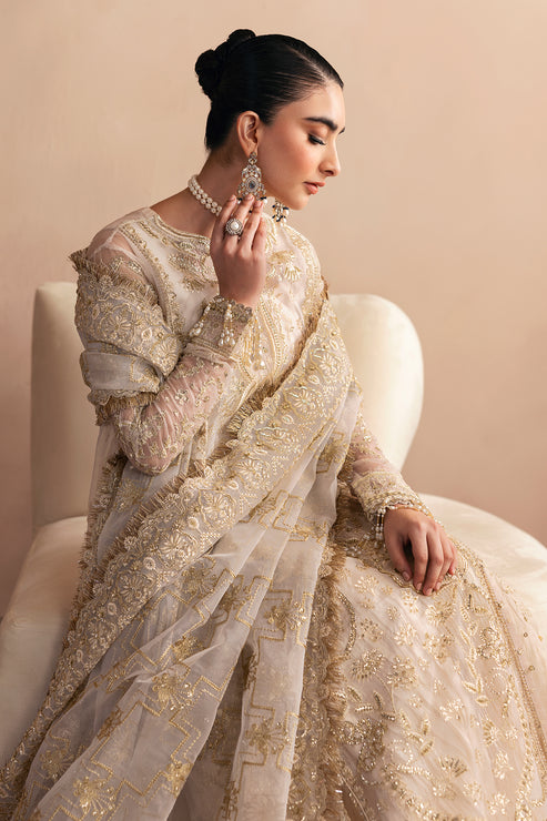Emaan Adeel | Clay Couture | OPALINE - Designer Dress with Intricate embroidery and embellishments. Shop elegent wedding dress at Maria Faisal.