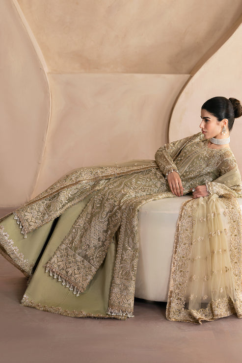 Emaan Adeel | Clay Couture | LUSTRE - Designer Dress with Intricate embroidery and embellishments. Shop elegent wedding dress at Maria Faisal.