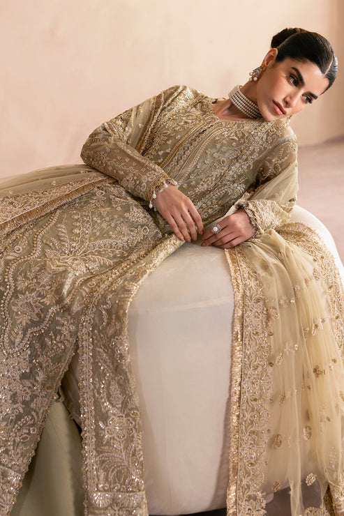 Emaan Adeel | Clay Couture | LUSTRE - Designer Dress with Intricate embroidery and embellishments. Shop elegent wedding dress at Maria Faisal.