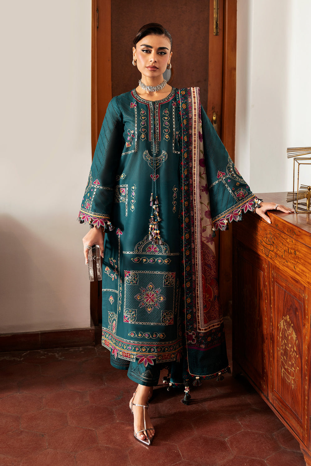 Jazmin | Shahkaar Luxury Eid Lawn SS26 | SL26-D10 - Luxury Dress - available at Maria Faisal in UK and USA.