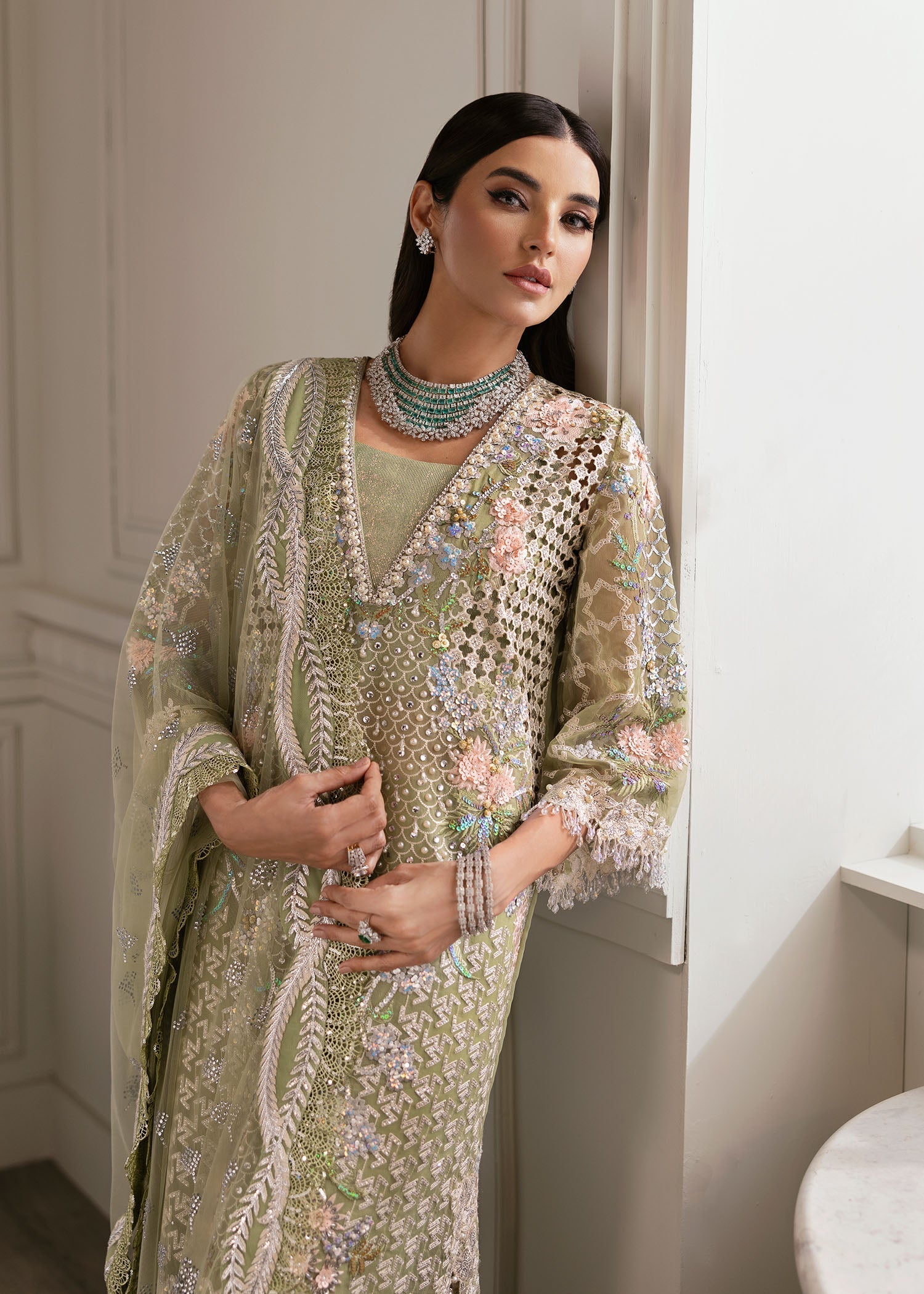 Crimson | A Beautiful Chaos Wedding Collection | Sparkle Cascade - Designer Dress with Intricate embroidery and embellishments. Shop elegent wedding dress at Maria Faisal.