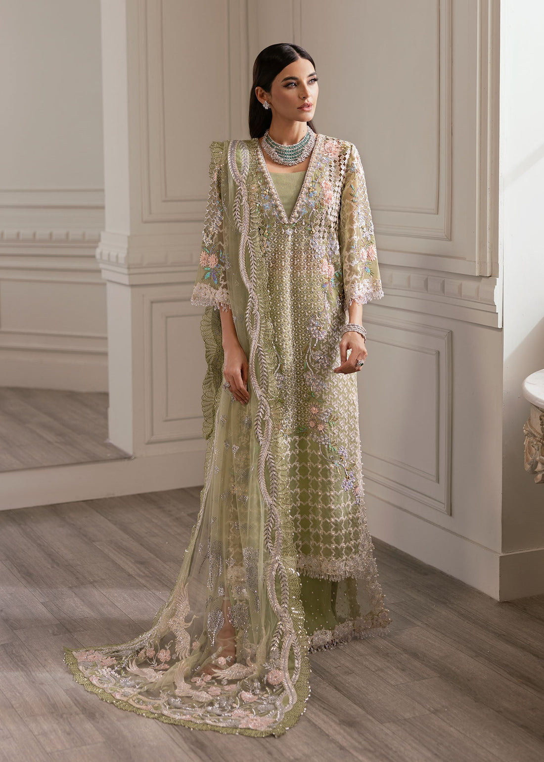 Crimson | A Beautiful Chaos Wedding Collection | Sparkle Cascade - Designer Dress with Intricate embroidery and embellishments. Shop elegent wedding dress at Maria Faisal.