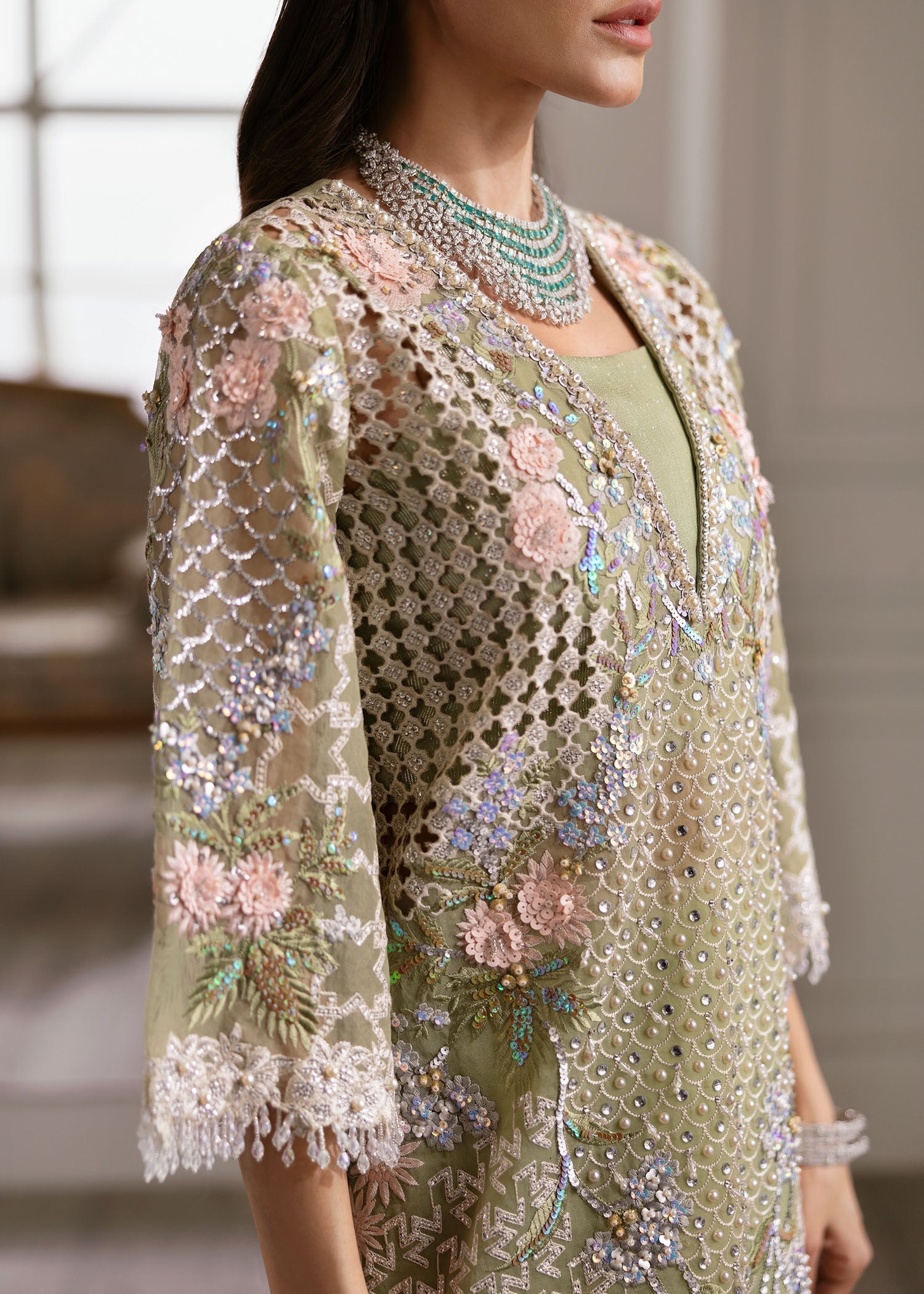 Crimson | A Beautiful Chaos Wedding Collection | Sparkle Cascade - Designer Dress with Intricate embroidery and embellishments. Shop elegent wedding dress at Maria Faisal.