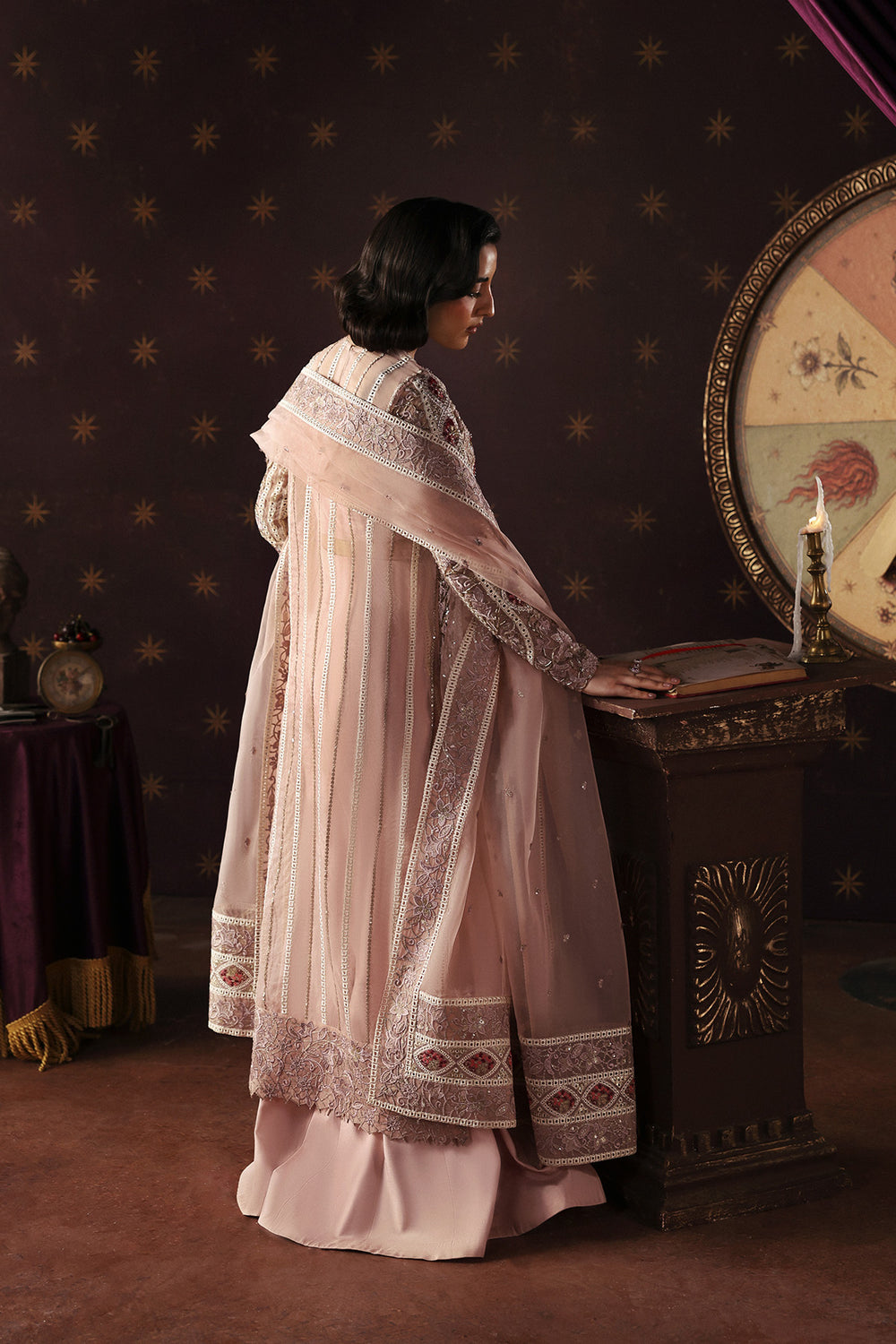 Afrozeh | La Fuchsia 26 | Hermit - Formal Dress - available at Maria Faisal in UK and USA.