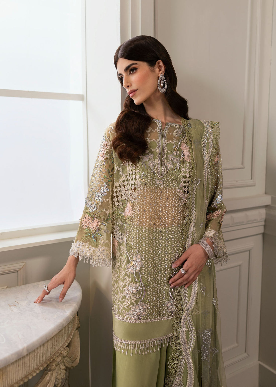 Crimson | A Beautiful Chaos Wedding Collection | Sparkle Cascade - Designer Dress with Intricate embroidery and embellishments. Shop elegent wedding dress at Maria Faisal.