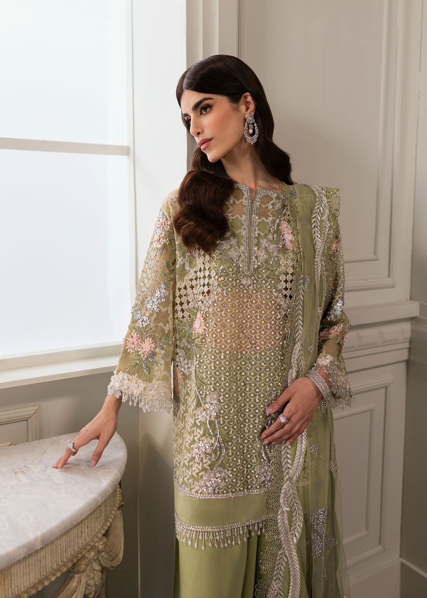 Crimson | A Beautiful Chaos Wedding Collection | Sparkle Cascade - Designer Dress with Intricate embroidery and embellishments. Shop elegent wedding dress at Maria Faisal.