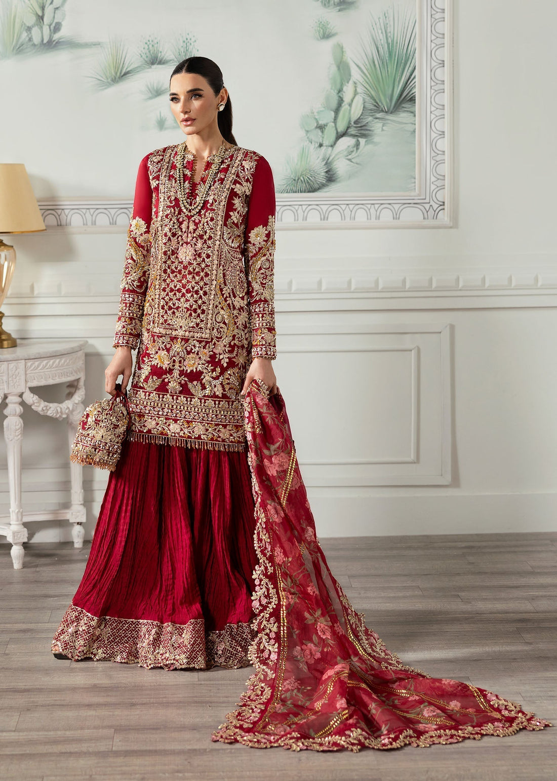 Crimson | A Beautiful Chaos Wedding Collection | Artisan Story - Designer Dress with Intricate embroidery and embellishments. Shop elegent wedding dress at Maria Faisal.