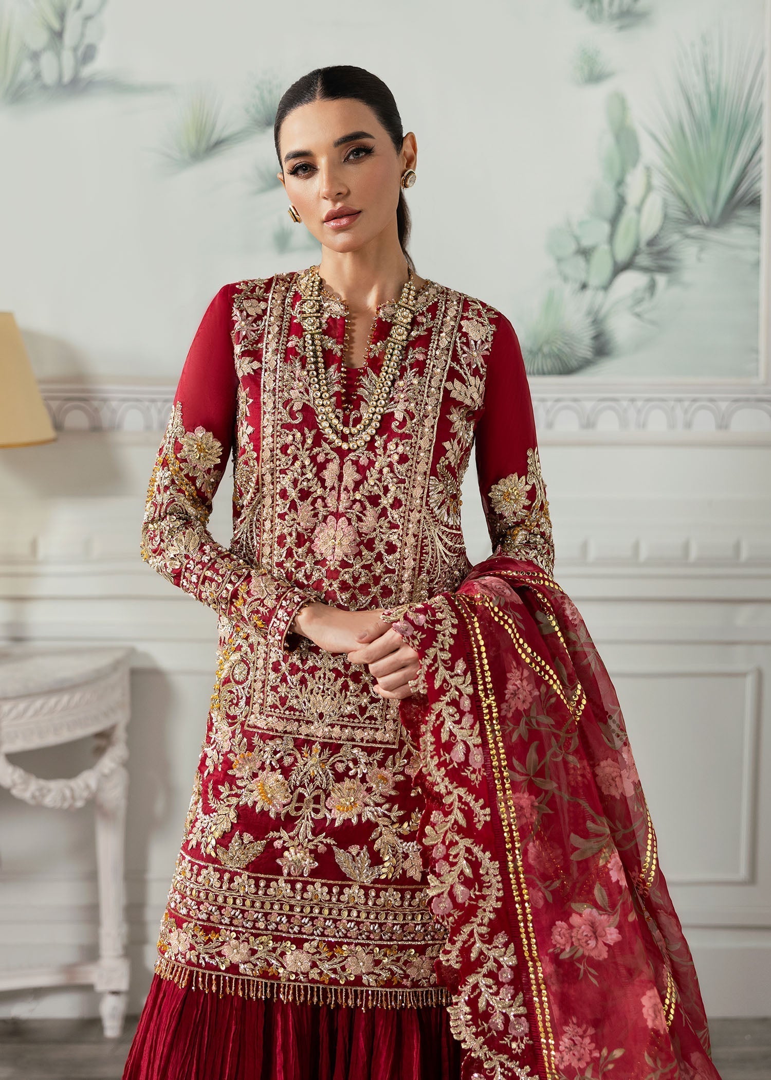 Crimson | A Beautiful Chaos Wedding Collection | Artisan Story - Designer Dress with Intricate embroidery and embellishments. Shop elegent wedding dress at Maria Faisal.